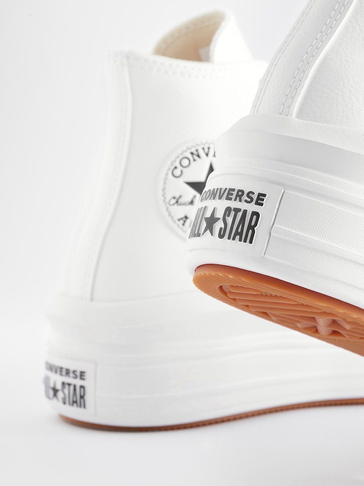 Converse White Chuck Taylor All Star Move Platform Leather - Image 5 of 5
