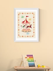 East End Prints White The Magic Carousel Wall Art Print by Kid of the Village - Image 1 of 2
