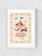 East End Prints White The Magic Carousel Wall Art Print by Kid of the Village - Image 2 of 2