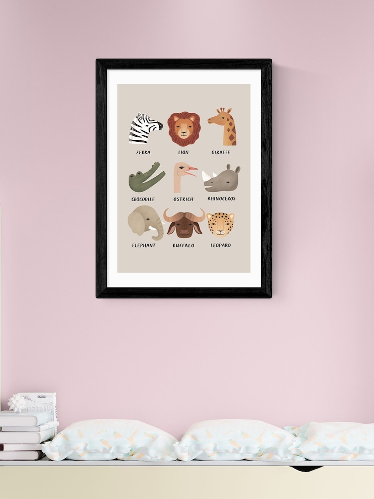 East End Prints Black Animal Safari In Stone Wall Art Print by Kid of the Village - Image 1 of 2 East End Prints Black Animal Safari In Stone Wall Art Print by Kid of the Village - Image 1 of 2
