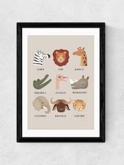 East End Prints Black Animal Safari In Stone Wall Art Print by Kid of the Village - Image 2 of 2