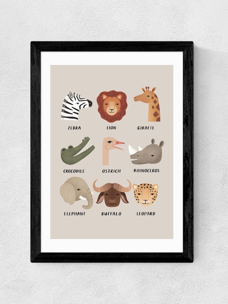 East End Prints Black Animal Safari In Stone Wall Art Print by Kid of the Village - Image 2 of 2 East End Prints Black Animal Safari In Stone Wall Art Print by Kid of the Village - Image 2 of 2