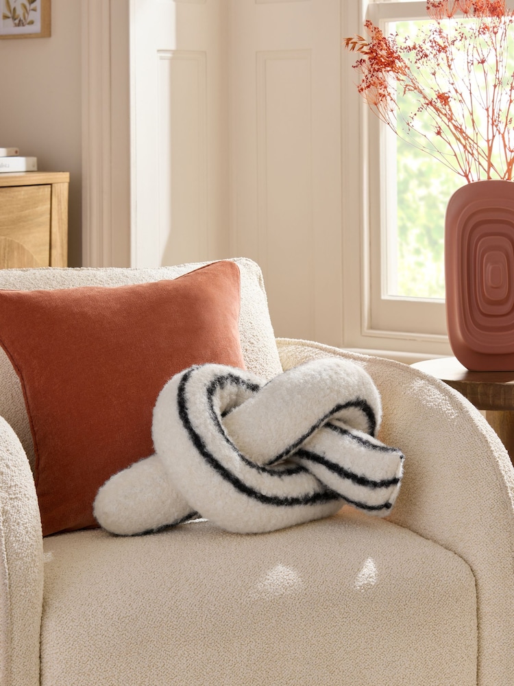Monochrome Cosy Knot Cushion - Image 1 of 4