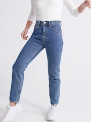 Superdry Jeans in Straight Fit mit hohem Bund, Blau - Bild 1 von 6