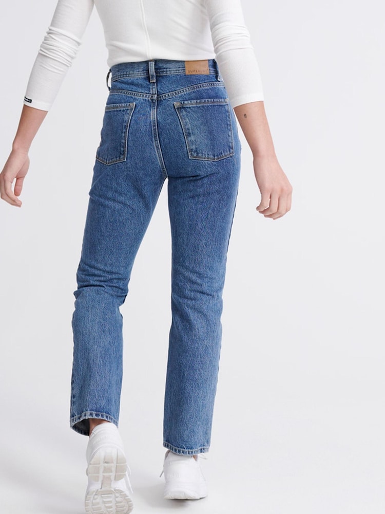 Superdry Jeans in Straight Fit mit hohem Bund, Blau - Bild 2 von 6