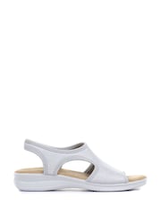 Pavers Silver Ladies Stretch Sandals - Image 2 of 6