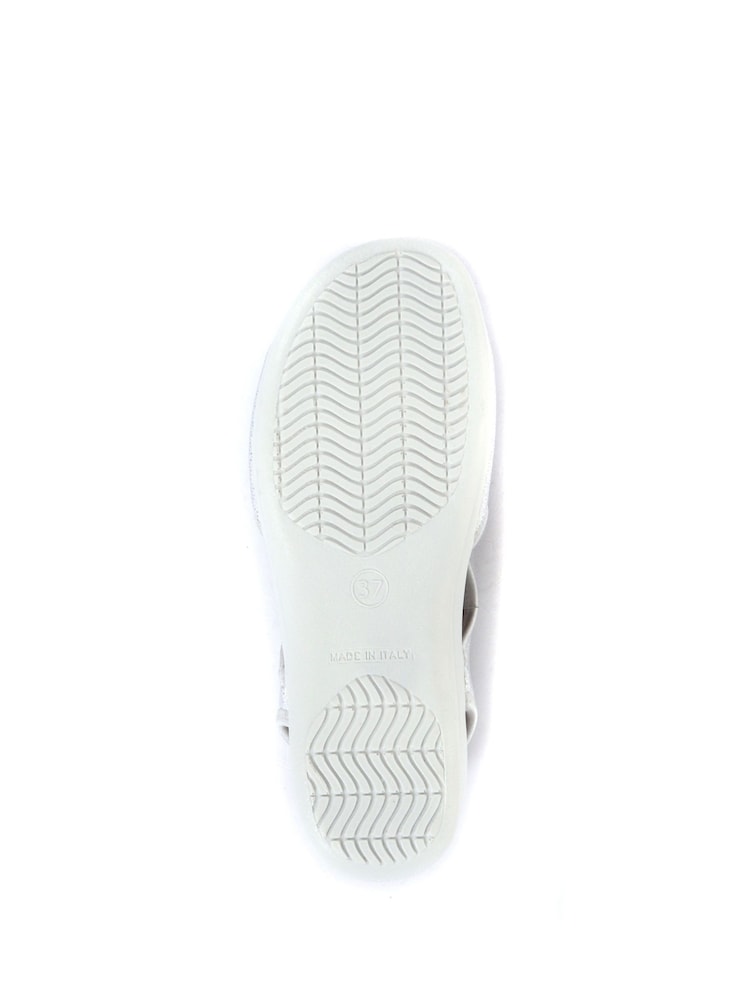 Pavers Silver Ladies Stretch Sandals - Image 6 of 6