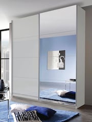 Rauch Grey Courtney Glass and Mirror Sliding Semi 1.8m Sliding Fitted Wardrobe - Image 1 of 4