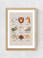 East End Prints Oak Animal Safari In Stone Wall Art Print by Kid of the Village - Image 2 of 2