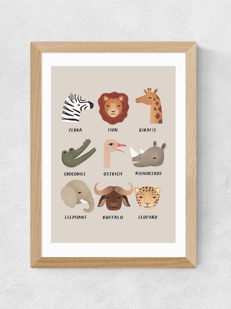 East End Prints Oak Animal Safari In Stone Wall Art Print by Kid of the Village - Image 2 of 2 East End Prints Oak Animal Safari In Stone Wall Art Print by Kid of the Village - Image 2 of 2