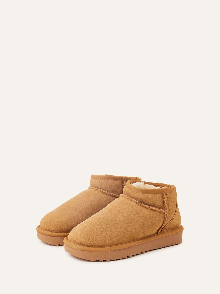 Accessorize Tan Brown Mini Suede Boots - Image 2 of 2