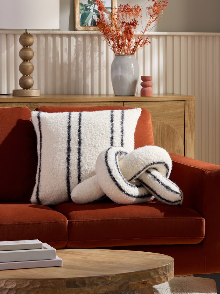 Monochrome 50 x 50cm Cosy Stripe Cushion - Image 2 of 5