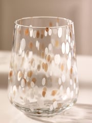 Set of 2 White Confetti Tumbler Glasses - Image 3 of 4