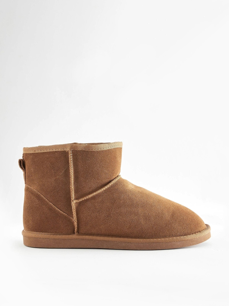 Marron fauve - Bottines chaussons luxueuses doublées de daim en fausse fourrure - Image 3 of 5
