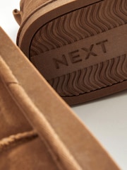 Tan Brown Luxury Faux Fur Lined Suede Slipper Boots - Image 5 of 5