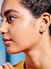 Estella Bartlett Silver Pave Set Hoop Earrings with White CZ - Image 4 of 5