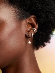 Estella Bartlett Silver Pave Set Hoop Earrings with White CZ - Image 5 of 5