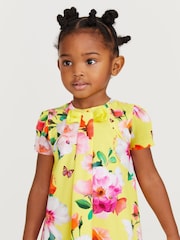 Baker by Ted Baker Yellow Floral Jersey Dress - Image 3 of 9