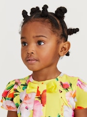 Baker by Ted Baker Yellow Floral Jersey Dress - Image 4 of 9