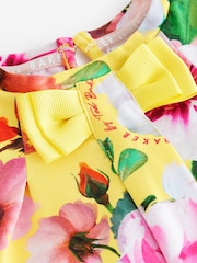 Baker by Ted Baker Yellow Floral Jersey Dress - Image 8 of 9