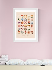 East End Prints White Flower Garden Soft Pink Wall Art Print by Kid of the Village - Image 1 of 2