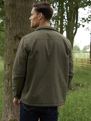Threadbare Khaki Check Lined Cotton Shacket - Image 2 of 4