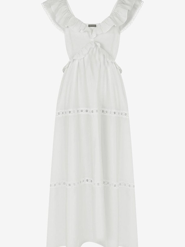 Mint Velvet White Lace Trim Maxi Dress - Image 4 of 4
