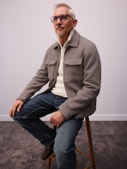 Neutral Wool Rich Borg Lined Shacket - Image 1 of 9