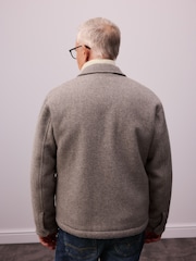 Neutral Wool Rich Borg Lined Shacket - Image 3 of 9