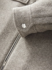 Neutral Wool Rich Borg Lined Shacket - Image 7 of 9
