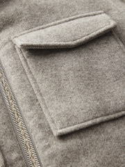 Neutral Wool Rich Borg Lined Shacket - Image 8 of 9