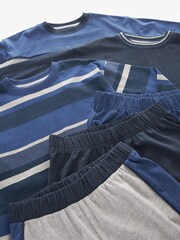 Blue 3 Pack Long Sleeve Pyjamas (3-16yrs) - Image 5 of 5