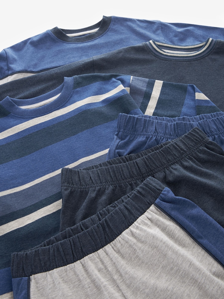 Blue 3 Pack Long Sleeve Pyjamas (3-16yrs) - Image 5 of 5