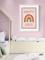 East End Prints White Happy Days Wall Art Print by Kid of the Village - Image 1 of 2