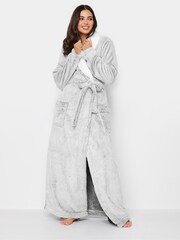 Long Tall Sally Grey Contrast Shawl Collar Wellsoft Maxi Robe - Image 2 of 4