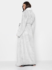 Long Tall Sally Grey Contrast Shawl Collar Wellsoft Maxi Robe - Image 3 of 4