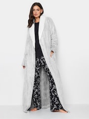 Long Tall Sally Grey Contrast Shawl Collar Wellsoft Maxi Robe - Image 4 of 4