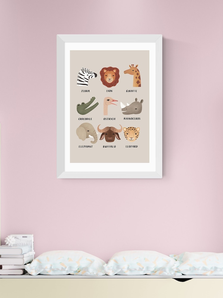 East End Prints White Animal Safari In Stone Wall Art Print by Kid of the Village - Image 1 of 2 East End Prints White Animal Safari In Stone Wall Art Print by Kid of the Village - Image 1 of 2