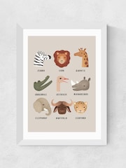 East End Prints White Animal Safari In Stone Wall Art Print by Kid of the Village - Image 2 of 2
