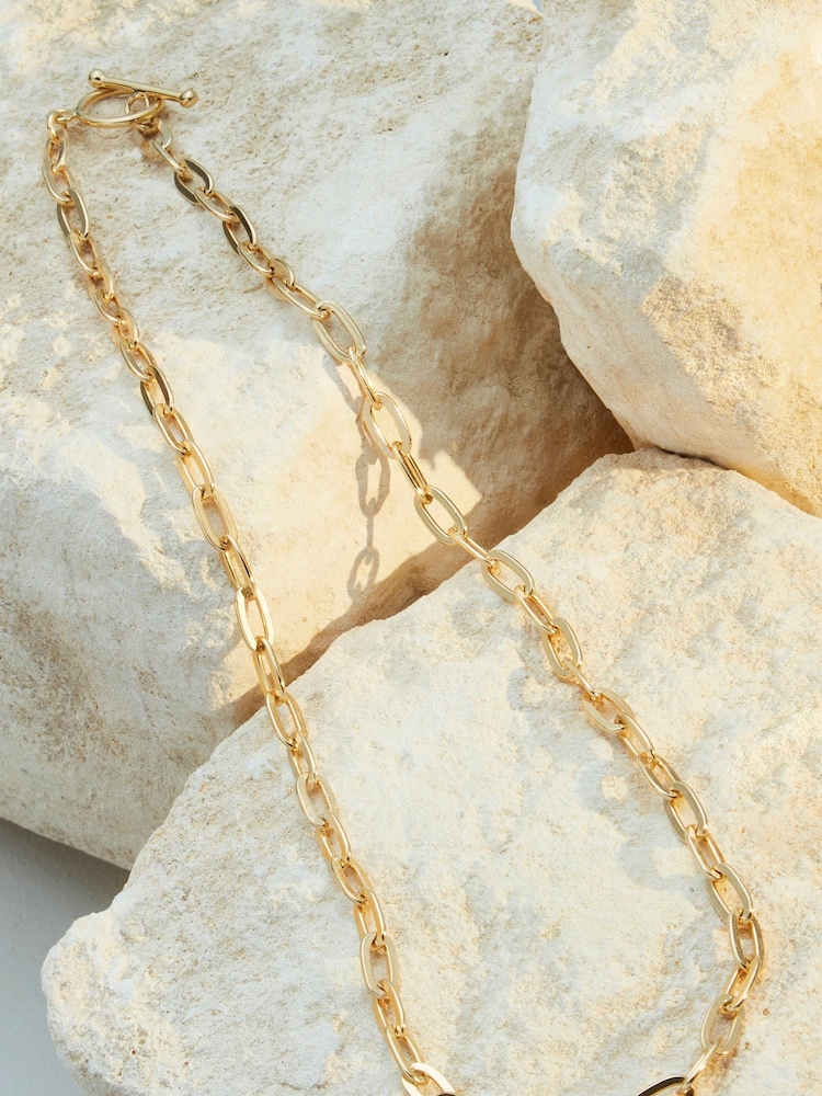 Gold Vermeil Sterling Silver Premium Collection Chain T-Bar Necklace - Image 1 of 4
