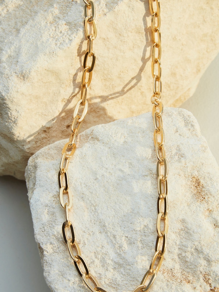 Gold Vermeil Sterling Silver Premium Collection Chain T-Bar Necklace - Image 3 of 4