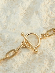 Gold Vermeil Sterling Silver Premium Collection Chain T-Bar Necklace - Image 4 of 4