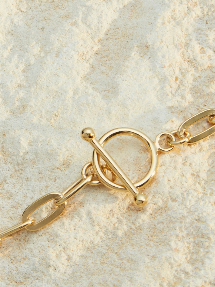 Gold Vermeil Sterling Silver Premium Collection Chain T-Bar Necklace - Image 4 of 4