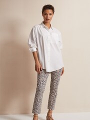 Phase Eight Grey Carmella Printed Straight Leg Trousers - Image 1 of 6