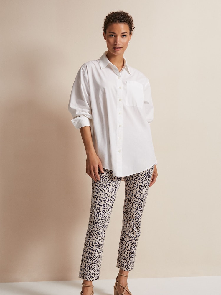 Phase Eight Grey Carmella Printed Straight Leg Trousers - Image 1 of 6