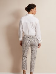 Phase Eight Grey Carmella Printed Straight Leg Trousers - Image 2 of 6