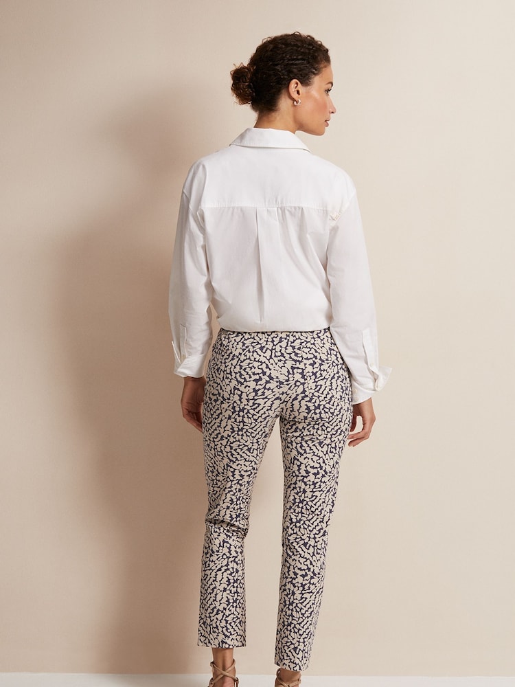 Phase Eight Grey Carmella Printed Straight Leg Trousers - Image 2 of 6