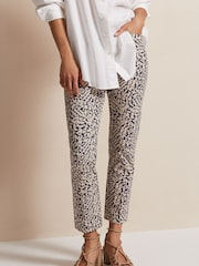 Phase Eight Grey Carmella Printed Straight Leg Trousers - Image 3 of 6