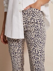 Phase Eight Grey Carmella Printed Straight Leg Trousers - Image 4 of 6