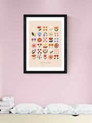 East End Prints Black Flower Garden Soft Pink Wall Art Print by Kid of the Village - Image 1 of 2